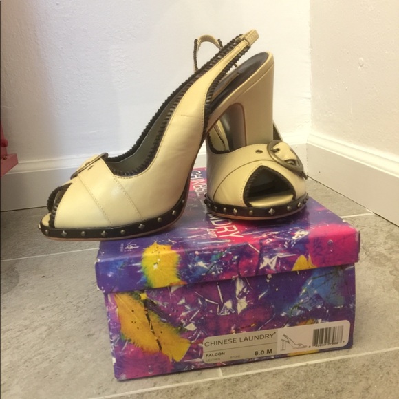 NIB Chinese Laundry platform pumps bone Sz 8 - Picture 4 of 6